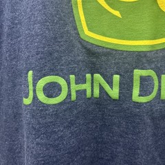 John Deere T Shirt Mens Medium Farmer Tractor Agriculture Outdoor Blue-Grey