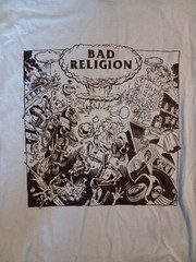 Large BAD RELIGION atomic Garden T-Shirt. ANTIFA Punk