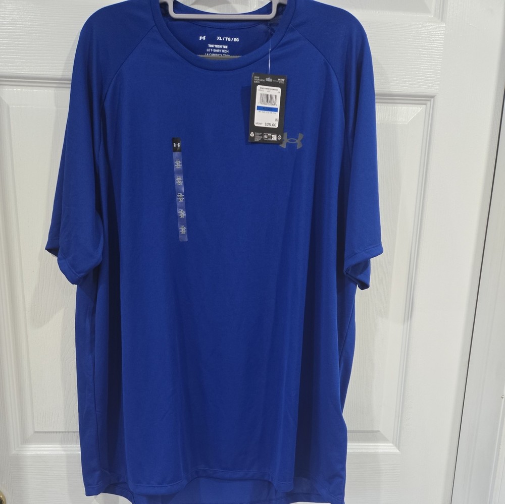 New With Tags Under Armour Men’s Shirt Blue XL Short Sleeve UA Tech 2.0