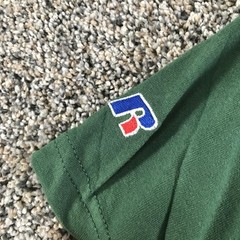 Vintage Russell Athletic Mens Medium Dark Green Short Sleeve Henley NuBlend