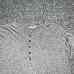 7 for all Mankind Mens Size L Gray Henley Modal Silk Blend Tee