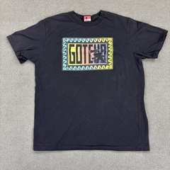 Gotcha Vintage Graphic Tee Rainbow Gradient Logo Wave Border T-Shirt Size Large