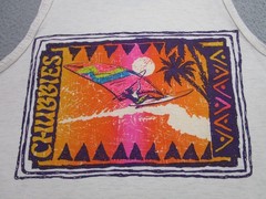 Chubbies Tank Top Shirt Mens Medium White Heather Neon Windsurf Graphic Retro