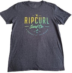 Rip Curl Men’s Blue Surf Co Graphic Logo Crew Neck Tee Shirt Size M