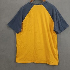 Old Navy T Shirt Mens XL Yellow Black Raglan Short Sleeve Regular Fit Crewneck