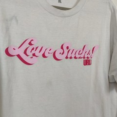 URLA T-Shirt Mens XL White Love Sucks Graphic Cherub Angel Streetwear Grunge