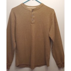 Faded Glory Long Sleeve Henley Shirt Mens Size Small 34/36
