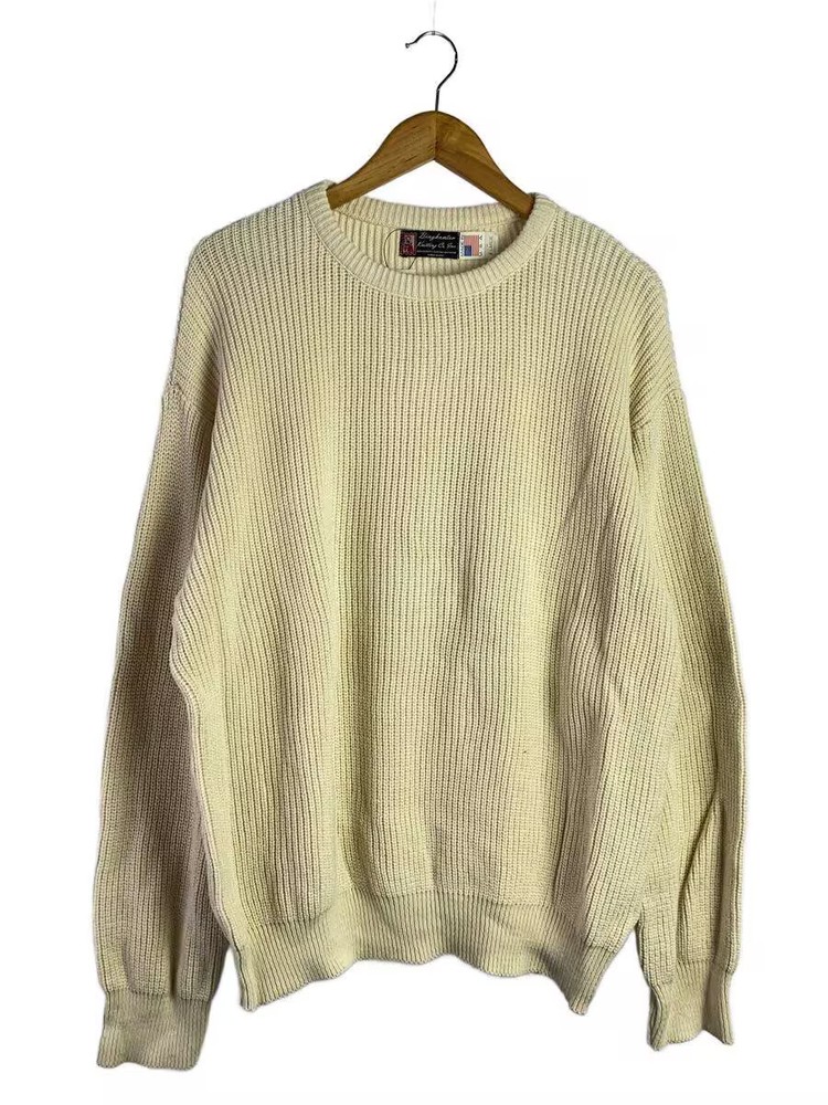 Other Brands Knit Sweater (Thick) XL Wool BEG Solid Color