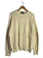 Other Brands Knit Sweater (Thick) XL Wool BEG Solid Color