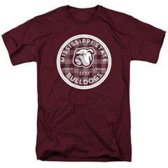 Mississippi State University Adult T-Shirt Plaid Badge, Maroon, S-3XL