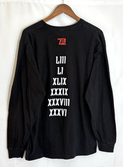 Tom Brady TB12 6 Super Bowl Rings Men’s Large Black L/S Graphic T-Shirt Tee