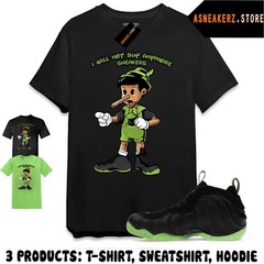 Tee Shirt Matching Foamposite One Black Volt Match Sneakerhead Pinocchio T-Shirt