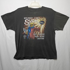 Vintage Rebel Rider Helmet Laws Suck Single Stitch T Shirt Just Brass Size XL