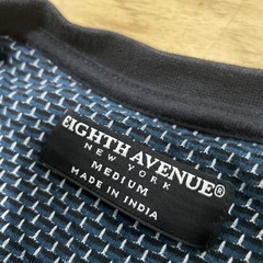 Eighth Avenue Geometric T Shirt Men M Gray Black Art Deco Cube Hexagon Diamond