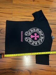 Chrome Hearts Black Pink Cross Logo Back Graphic Crew Neck Tee Men’s Medium