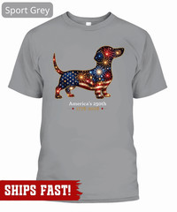Dachshund America’s 250th Shirt, Patriotic Wiener Dog Tee, USA Fireworks Puppy G