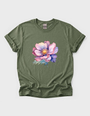 Watercolor Flower Graphic Tee Adult Botanical Floral Nature Tshirt Art Boho Gift