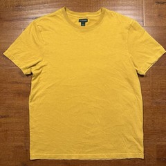 J Crew Oarsman T Shirt Mens L Yellow Short Sleeve Crew Neck Cotton Retro Blank