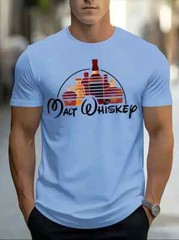 Men’s Casual Crew Neck T-Shirt, 100% Polyester Knit Fabric, Regular Fit