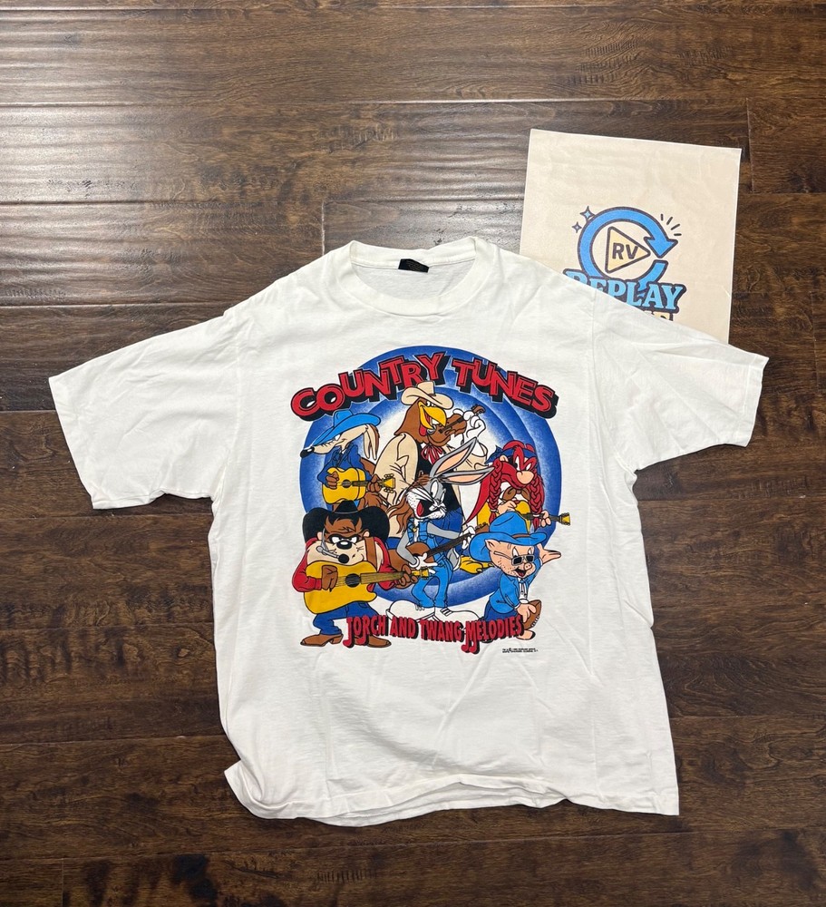 VINTAGE CHANGES LOONEY TUNES COUNTRY TUNES DOUBLE SIDE TEE XL