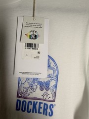 Dockers Unisex Slim Fit Graphic Tee Rainbow Pride Day Top S White Short Sleeve
