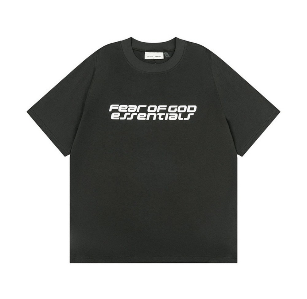 Essentials Fear Of God Wavy Lettering Tee Black