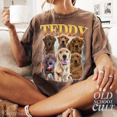 Custom Pet Vintage Bootleg T-Shirt Personalized Dog Cat Photo Name Tee