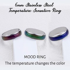 Mood Ring for Teens – 6mm Stainless Steel Temperature Sensative Color Changin…