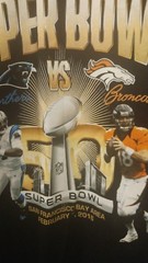 3XL NICE SUPER HEAVY WEIGHT T-SHIRT BLACK Super Bowl Panthers VS Broncos 2-7-16