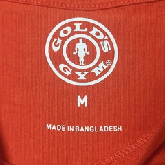 Golds Gym Mens Graphic T-Shirt Orange Joe Gold Bodybuilding Logo Size M