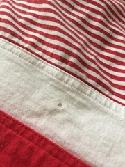 Navy Pilot T-shirt mens size Large red white stripe panelled vintage tee