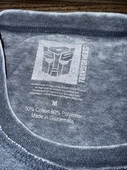 Transformers Men’s T-Shirt Size MEDIUM Gray Wash Hasbro Autobot Symbol