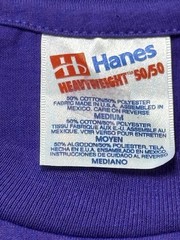 Vintage Single Stitch Blank T Shirt Medium Purple Hanes USA Fabric 50/50