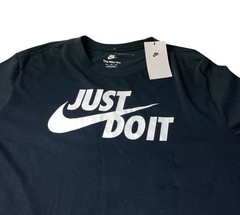 NIKE BLACK ATHLETIC T-SHIRT “JUST DO IT” SWOOSH WHITE AR5006-011 Men’s XXL NEW