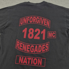 Pro Athletic Shirt Mens 2XL Black Unforgiven 1821 Renegades MC Biker Graphic Tee