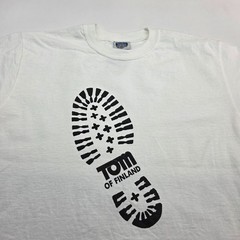VTG Tom Of Finland Foot Print Stomp T-Shirt Men Medium BDSM Bondage Leather READ