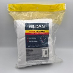 Gildan Mens Crew Neck T-Shirts 10 Pack White Small Tag Free Cotton New