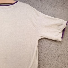 Vintage Fruit Of The Loom Shirt Mens XL Gray Purple Cuff 90s Skater Ringer USA
