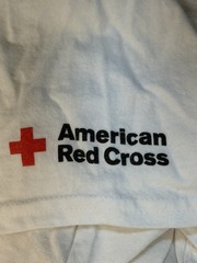 Large T-shirt , American Red Cross White Snoopy Peanuts Blood Drive Graphic Tee
