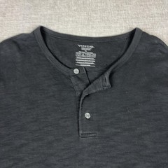 Vince Shirt Mens XL Gray Short Sleeve Henley Tagless Lightweight Cotton Jersey