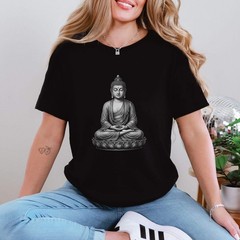 Meditating Buddha Lotus T-Shirt | Zen Spiritual Buddhist Graphic Tee