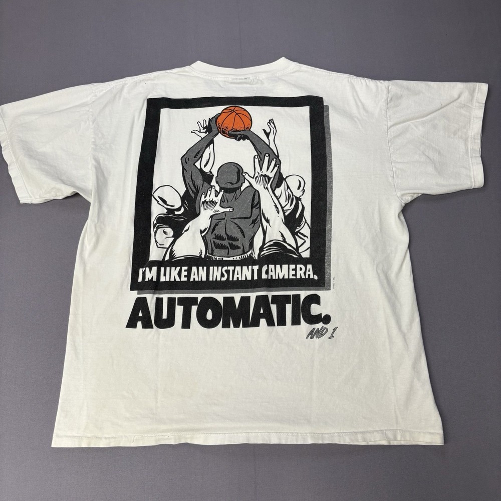 Vintage 90s And One 1 Basketball T Shirt Sz Men’s XXL White RARE A26