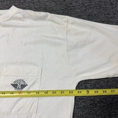 Vintage 90s Dockers By Levi’s White Cotton Casual Pocket T-Shirt Mens Sz M