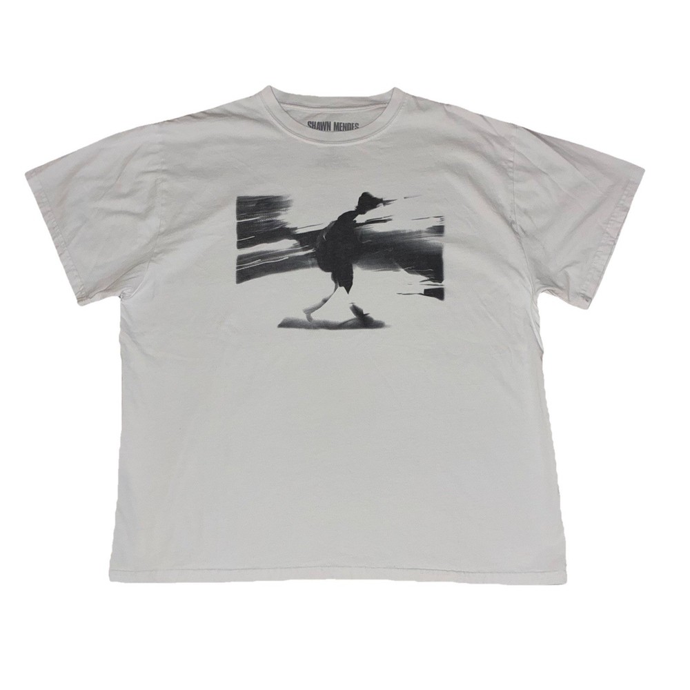 Shawn Mendes T Shirt M White On The Road Again Tour OTRA 2025 Tee NEW *spots