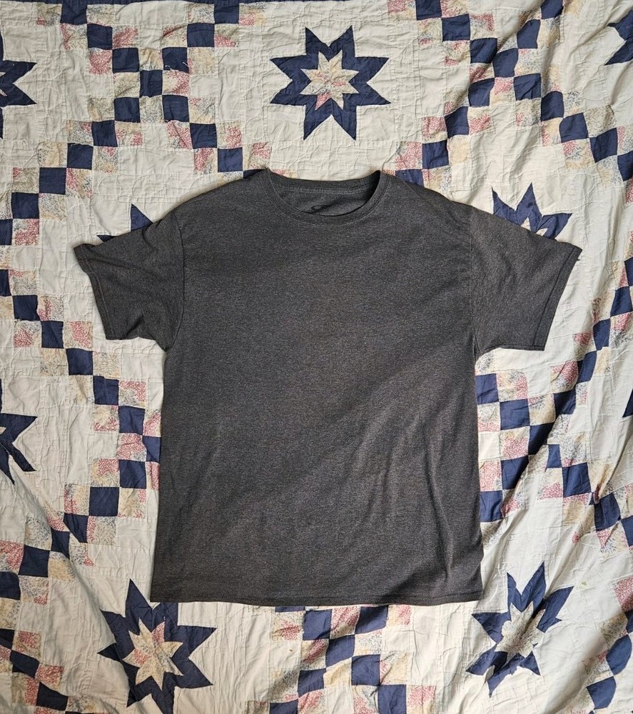 Vintage Y2K Champion Double Dry T Shirt Mens Large Gray 50/50 Blank Tee