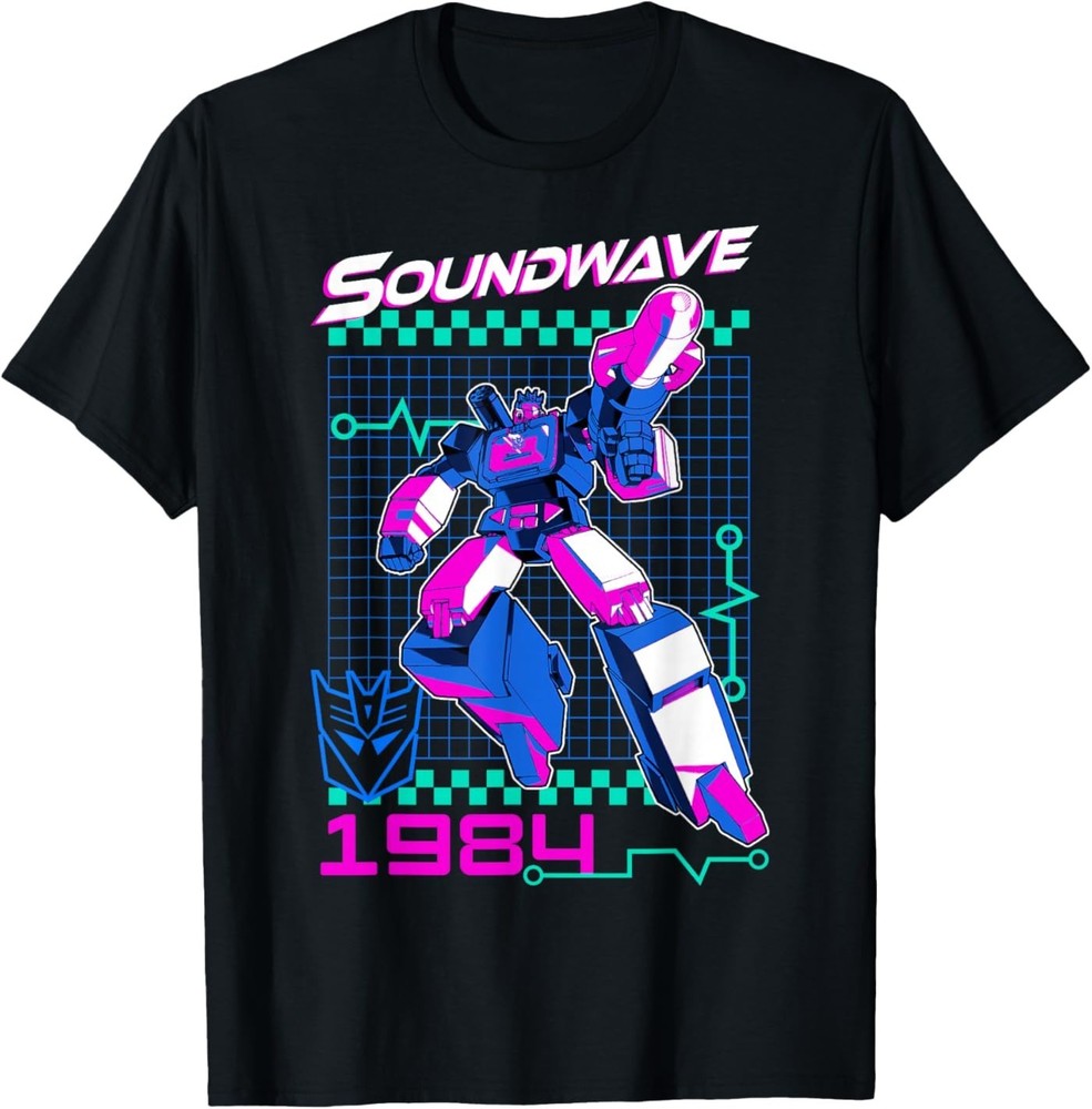 Transformers Soundwave 1984 Retro Grid Logo Unisex T-Shirt