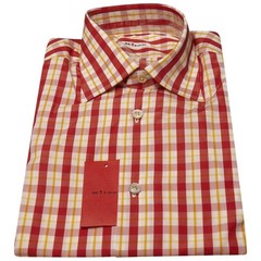 NEW KITON MULTICOLOR COTTON SHIRT US 15.5 – EU 39 MUL