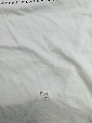 Nike Air Jordan T-Shirt Graphic Print Mens Size Large White Red 3rd Pick Hole