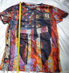 American Flag T Shirt Patriotic T Shirt XL 4th Of July Red White Blue Spartan