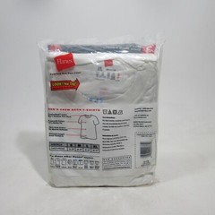 2 Packs Hanes Crew Neck T Shirt Undershirt Large White 3 Pack Tagless Cotton